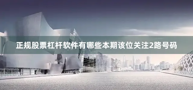 正规股票杠杆软件有哪些本期该位关注2路号码